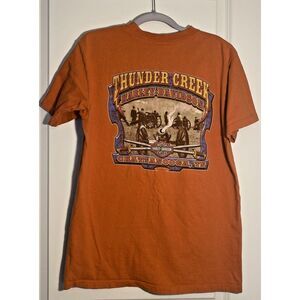 Harley Davidson Thundercreek Chattanooga TN T Shirt‎ Mens Sz M Rust 100% Cotton